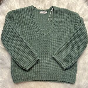 Double Zero Green V-Neck Sweater